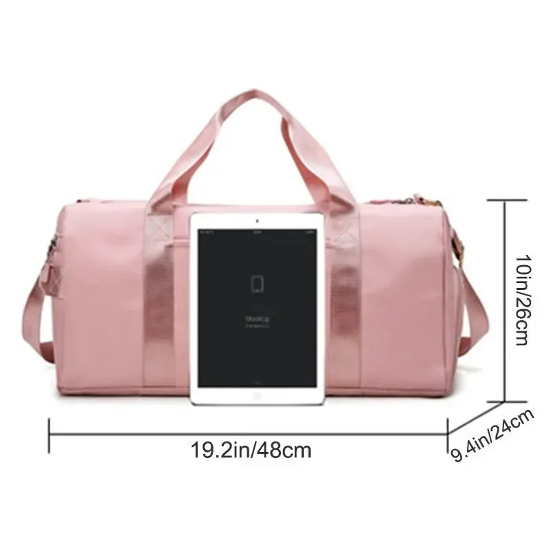 Fitness Gym Yoga Bag with Separate Wet/Dry Compartments and Shoe Storage - Travel Duffel Handbag for Active Lifestyles