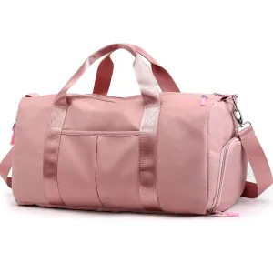 Fitness Gym Yoga Bag with Separate Wet/Dry Compartments and Shoe Storage - Travel Duffel Handbag for Active Lifestyles