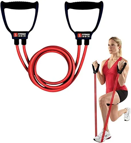 Fitness India Toning Tube Plastic Push Up Bar Tummy Twister AB Roller Full Body Exerciser Home Gym Exercise Equipment (Multicolour) - Combo of 4