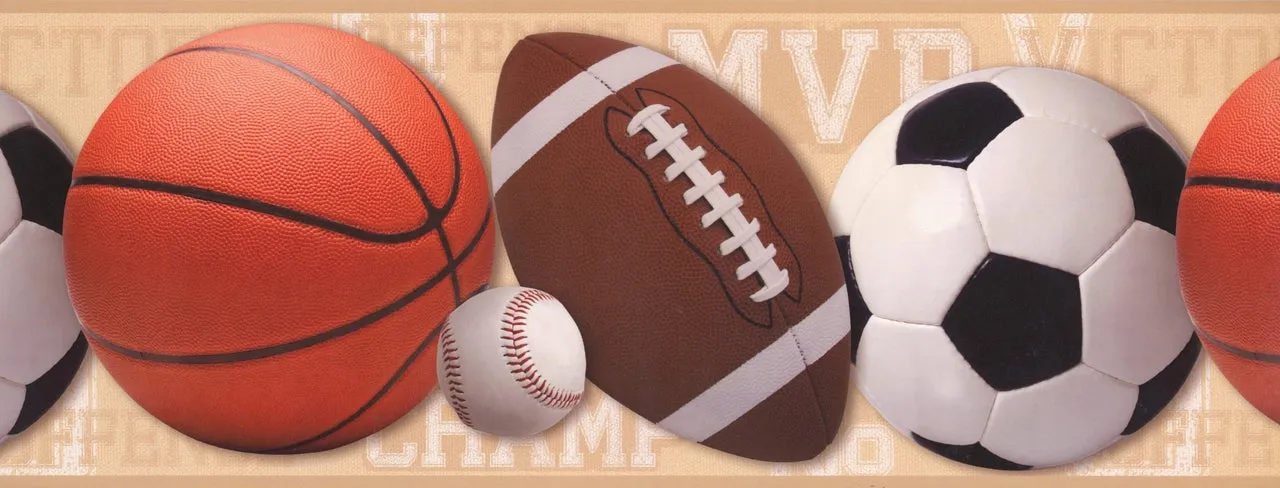 Football Basketball Baseball ZB3181BD Wallpaper Border