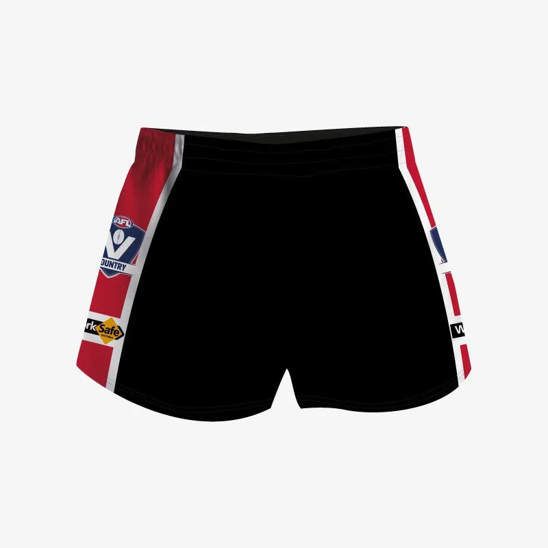 Footy Shorts - Black/White/Red