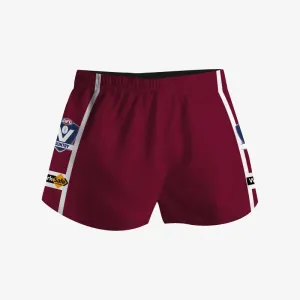 Footy Shorts - Maroon/White