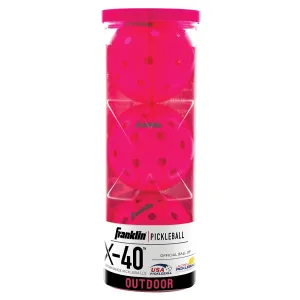Franklin X-40 Outdoor Pickleballs in Pink