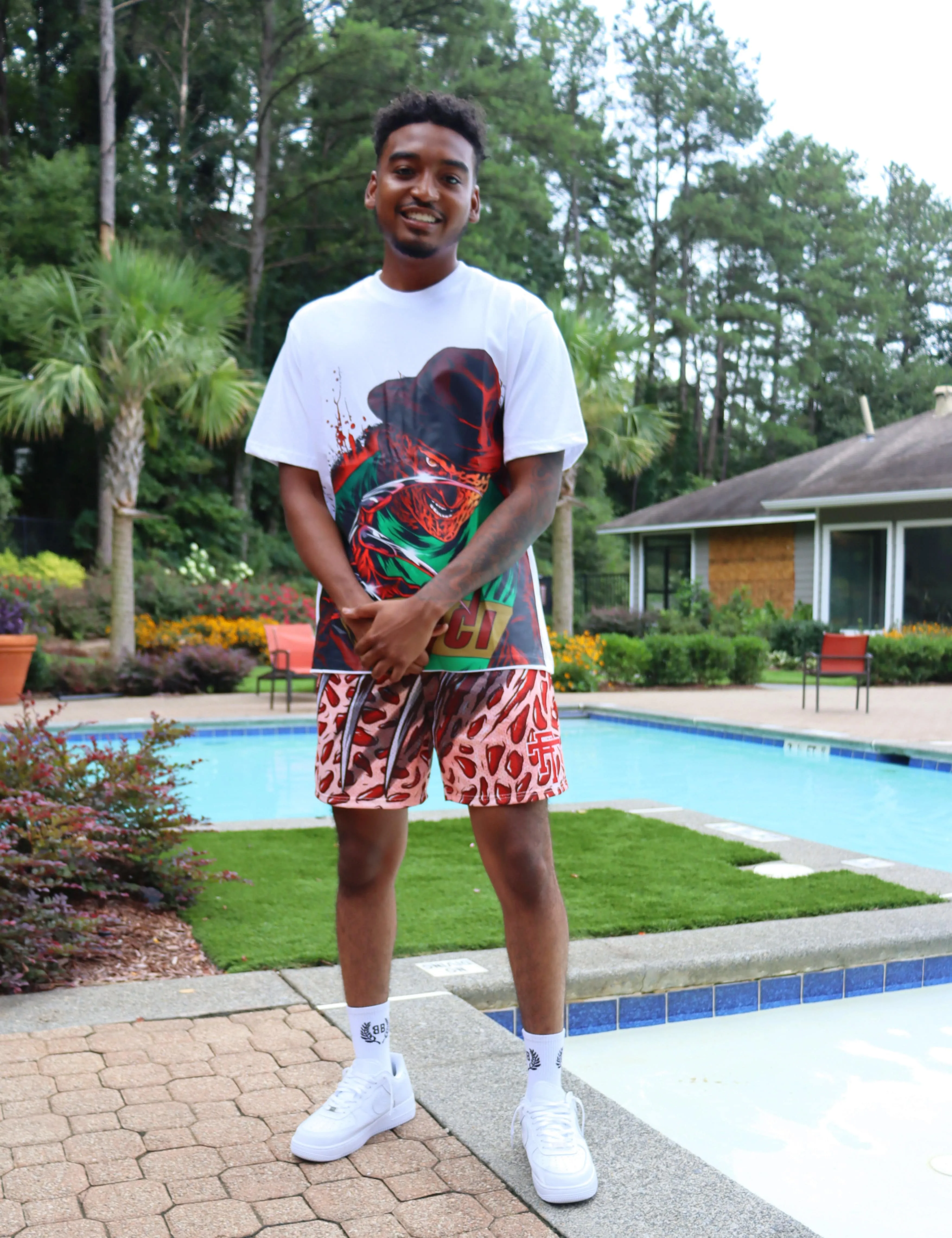FREDDY K MESH BASKETBALL TRUNK DRAWSTRING SHORTS