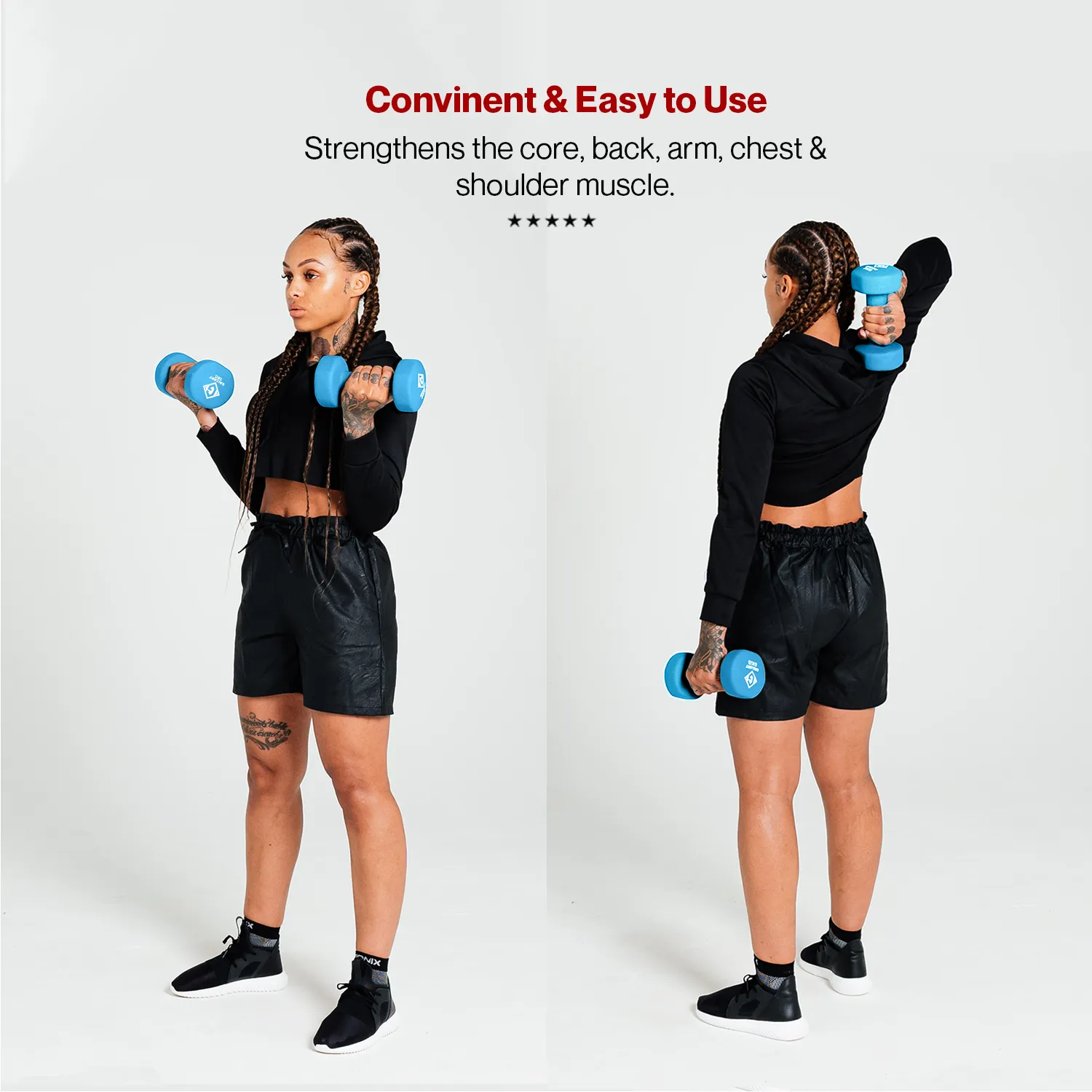 Gallant HEX Neoprene Dumbbells Hand Weights Pair - Dumbbell Weights Neoprene