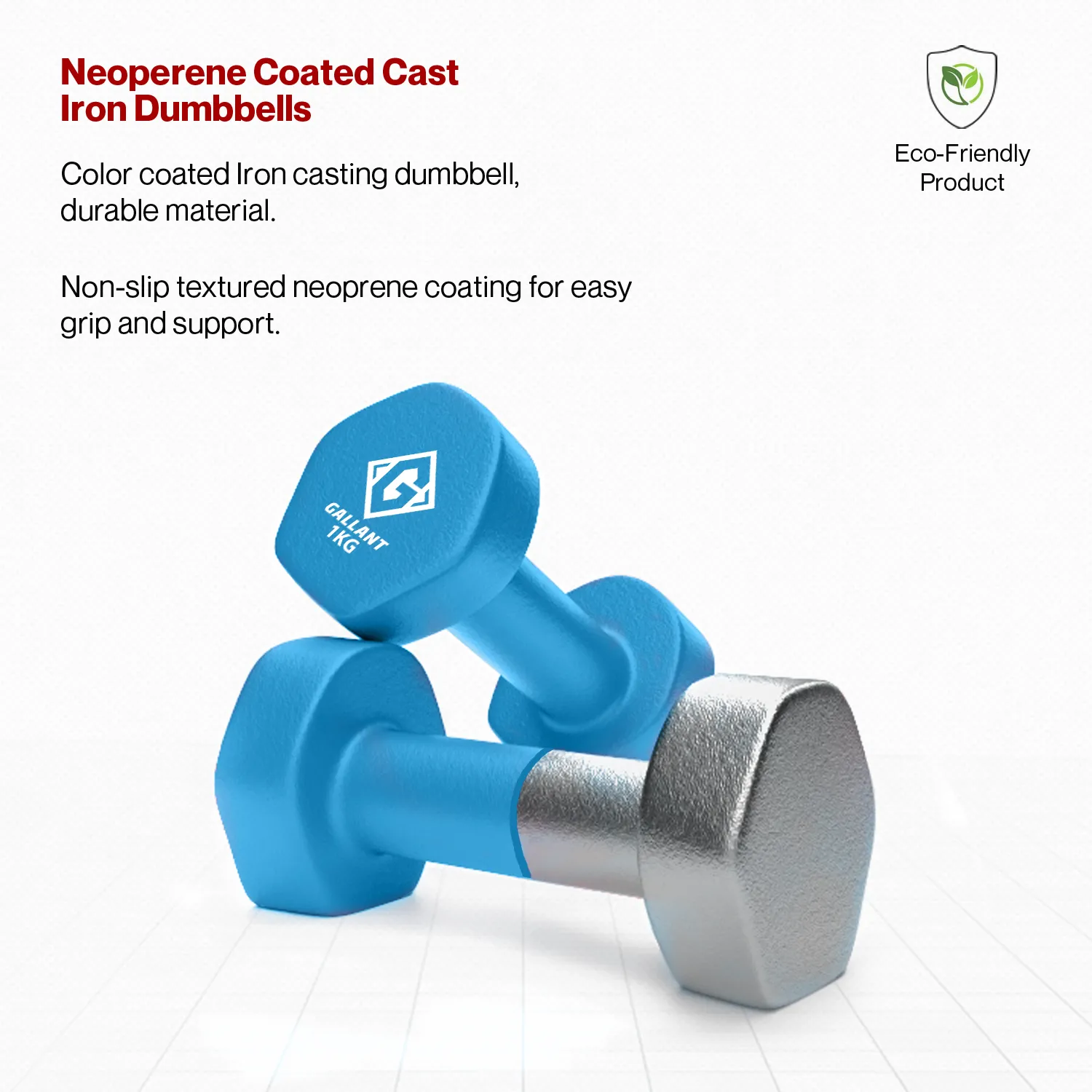 Gallant HEX Neoprene Dumbbells Hand Weights Pair - Dumbbell Weights Neoprene