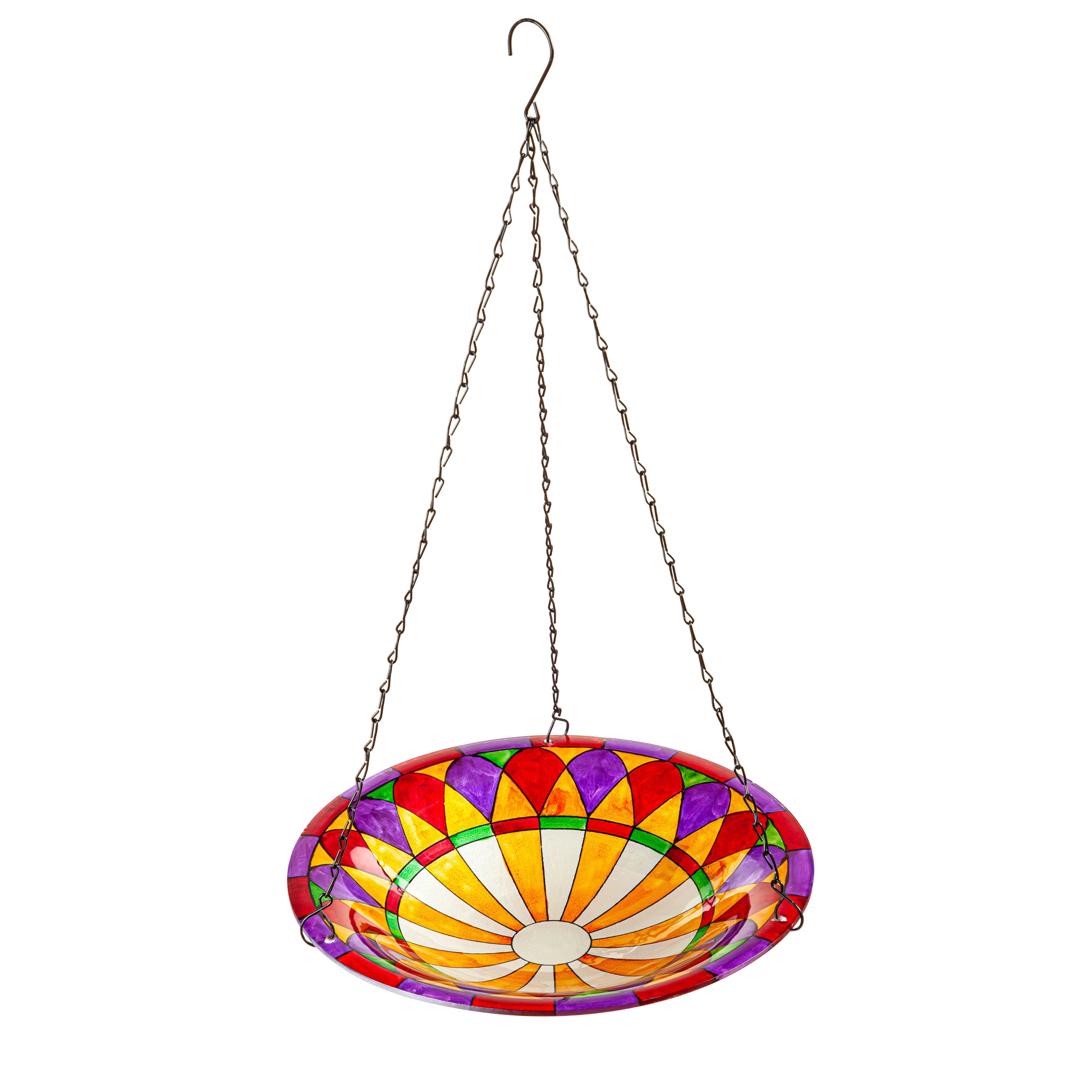 Glass Birdbath, Hanging Tiffany,2gb218