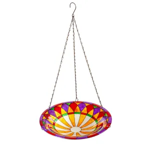 Glass Birdbath, Hanging Tiffany,2gb218