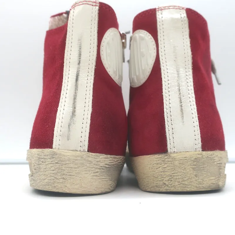 Golden Goose Francy High Top Sneakers Cranberry Suede Size 36 NEW