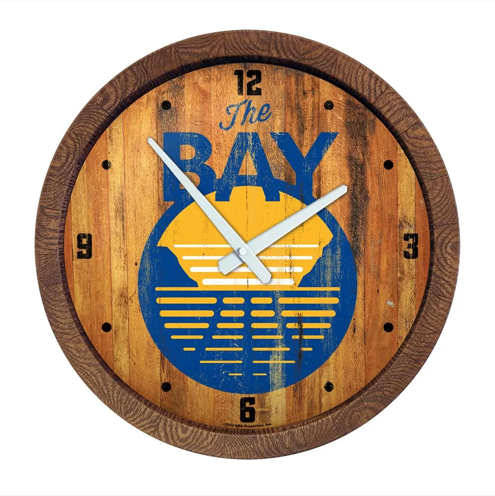 Golden State Warriors: Logo - "Faux" Barrel Top Clock