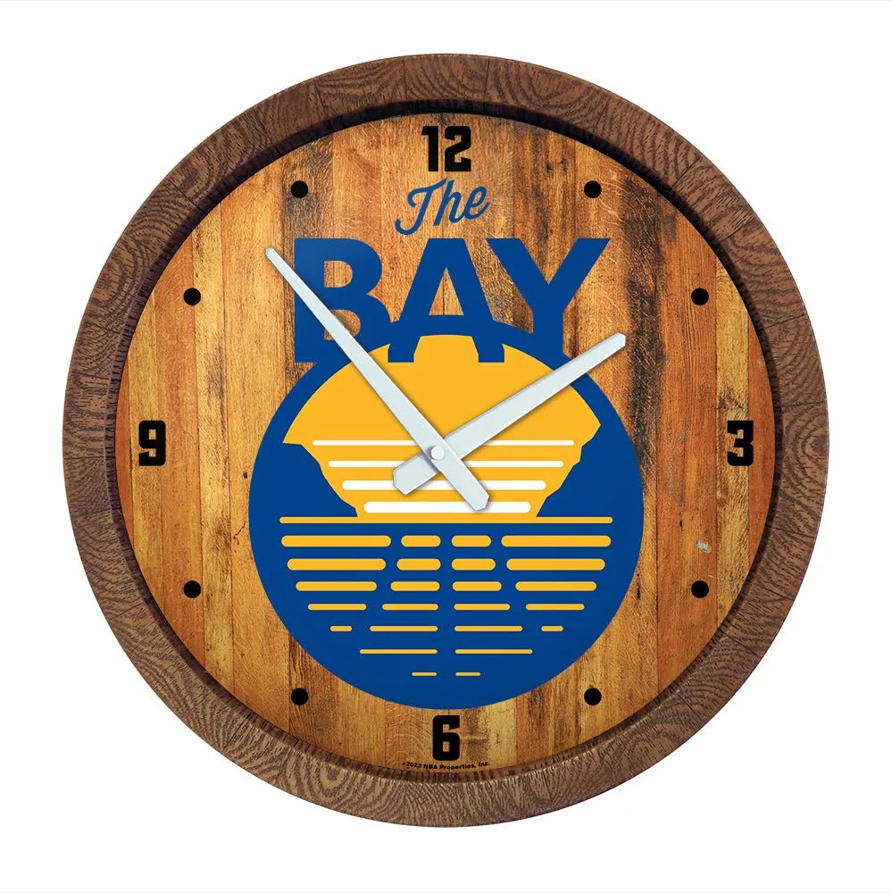 Golden State Warriors: Logo - "Faux" Barrel Top Clock