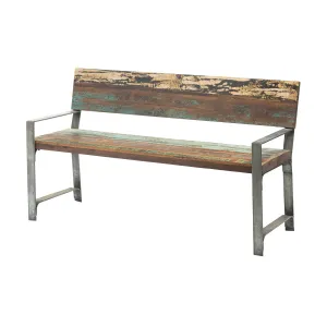 Greenwich Reclaimed Wood Outdoor Bench,62h66