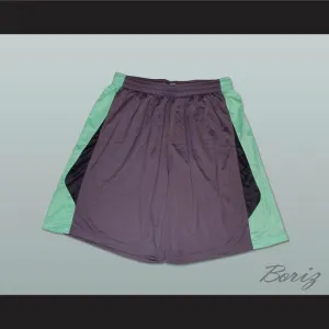 Grey Light Green and Black Basketball Shorts