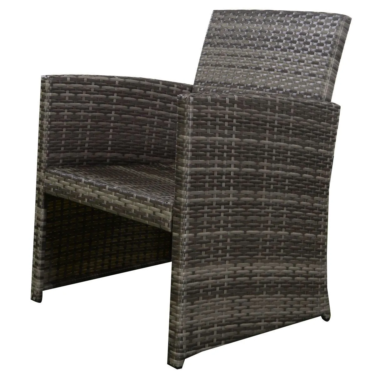 Grey Resin Wicker Rattan 4-Piece Patio Furniture Set with Seat Cushions