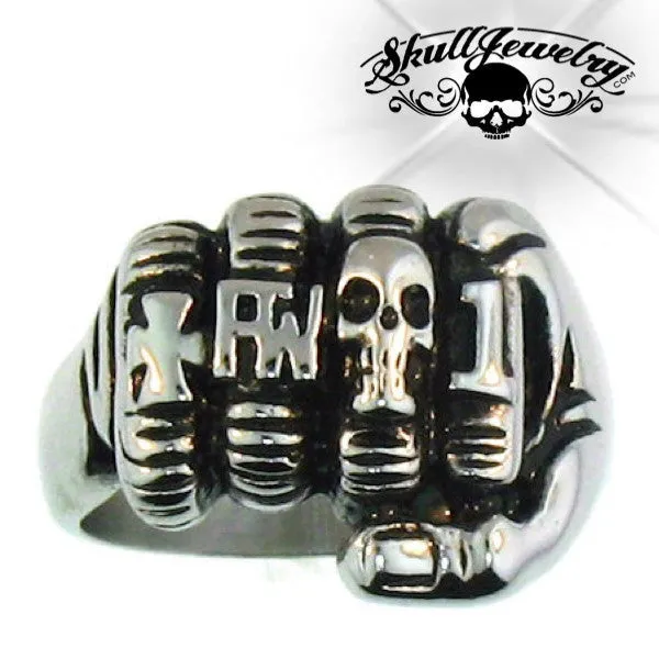 Grip of Steel - Stainless Steel Fist Ring (#435)