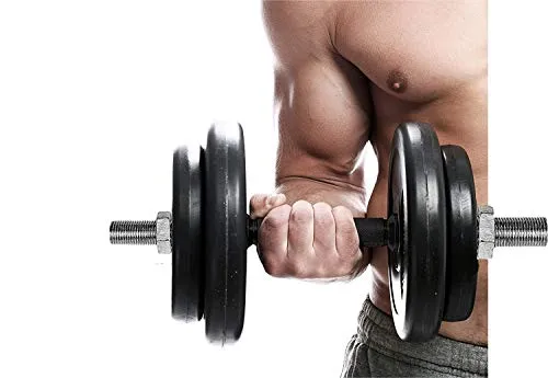 Gym Insane Dumbbell Rod bar 14 Inches with 4 Iron Bolt Nuts Weight Lifting Strength Training & Exercise Fitness, Gym Equipment for Home Gym Workout