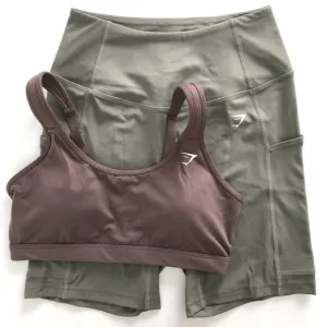 Gymshark M/M Pocket Shorts &amp; Training Scoop Neck Sports Bra