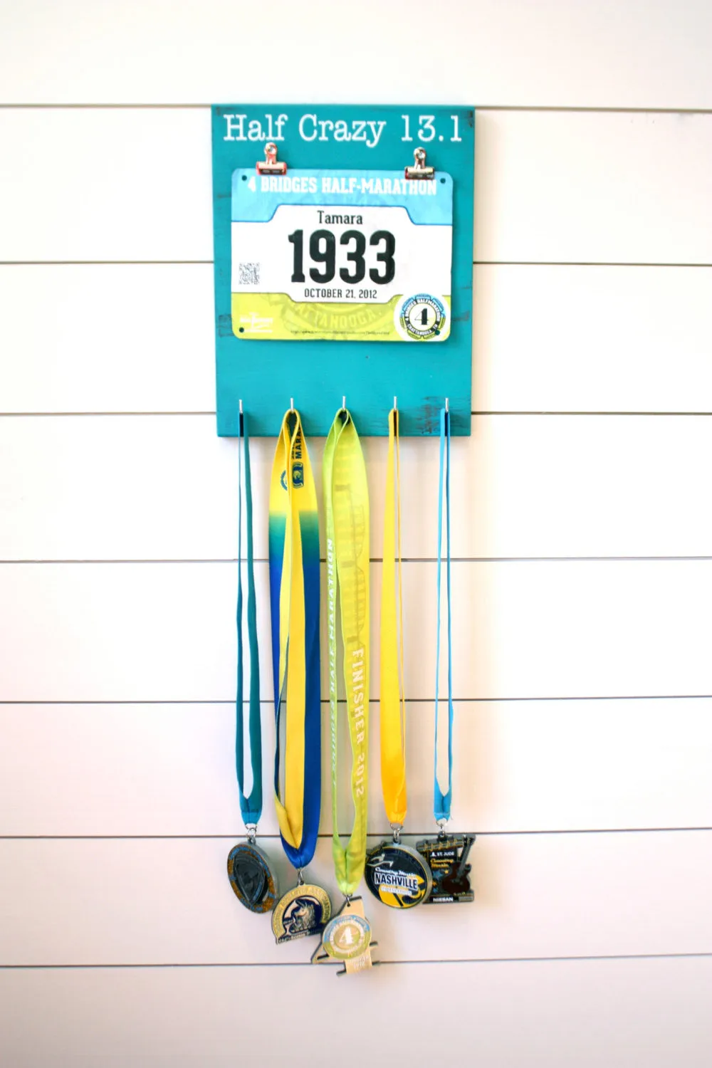 Half Marathon Race Bib & Medal Holder - Half Crazy 13.1
