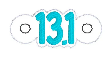 Half Marathon Shoe Charm machine embroidery design (3 versions included) DIGITAL DOWNLOAD