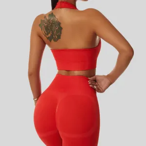Halter Open Back Sports Bra