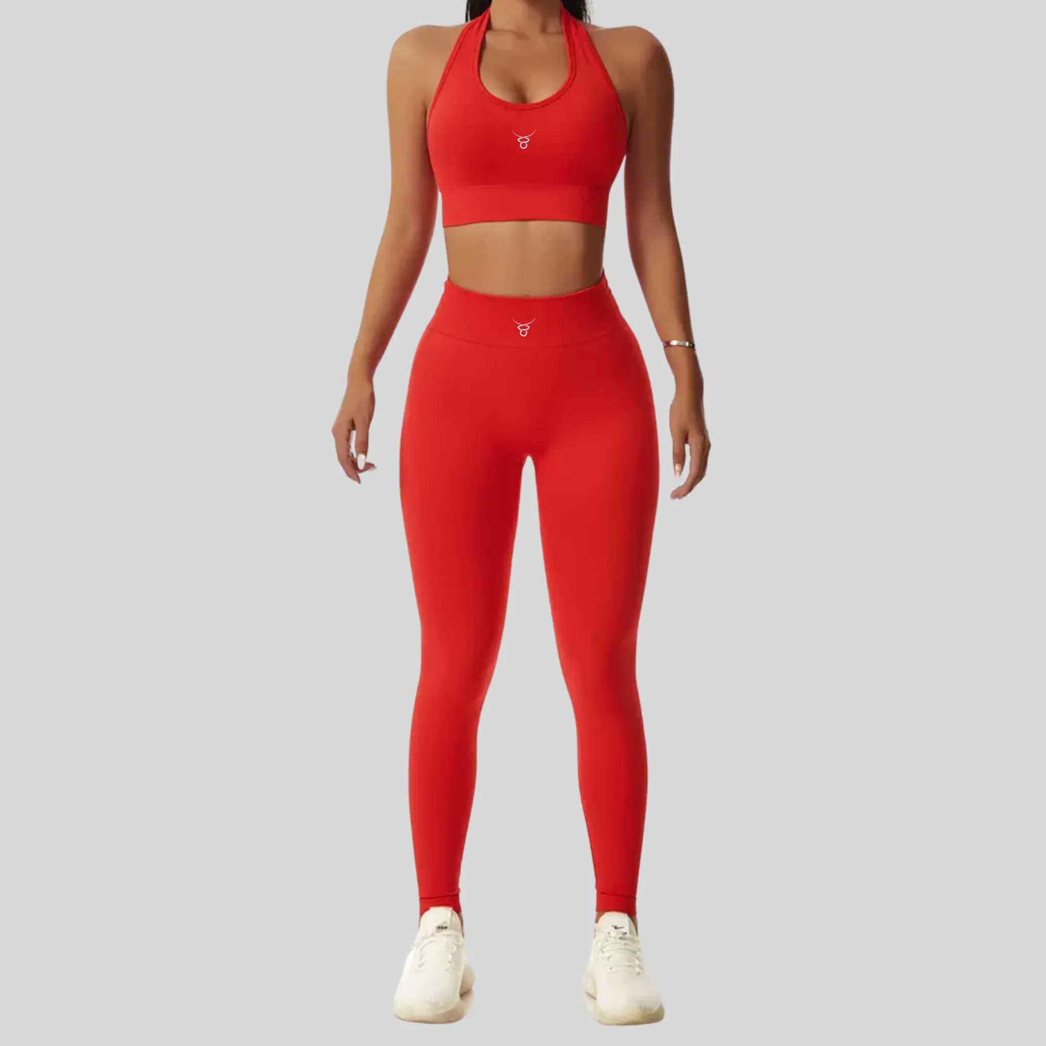 Halter Open Back Sports Bra
