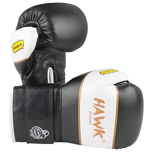 Hawk Sports Kids Boxing Gloves for Kids Children Youth Punching Bag Kickboxing Muay Thai Mitts MMA Training Sparring Gloves (Black, 6 oz)