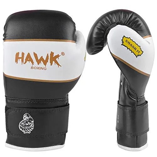 Hawk Sports Kids Boxing Gloves for Kids Children Youth Punching Bag Kickboxing Muay Thai Mitts MMA Training Sparring Gloves (Black, 6 oz)