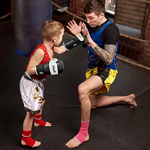 Hawk Sports Kids Boxing Gloves for Kids Children Youth Punching Bag Kickboxing Muay Thai Mitts MMA Training Sparring Gloves (Black, 6 oz)