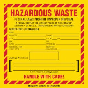 HAZARDOUS WASTE FEDERAL LAWS PROHIBIT IMPROPER DISPOSAL IF FOUND, CONTACT THE NEAREST… Labels