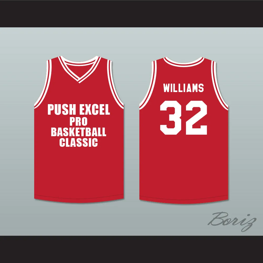 Herb Williams 32 Push Excel Pro Basketball Classic Red Basketball Jersey 1988 Charity Event