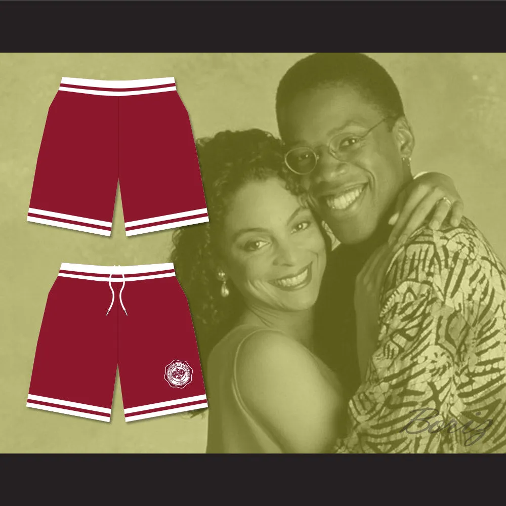 Hillman College Maroon Basketball Shorts with Theater Patch