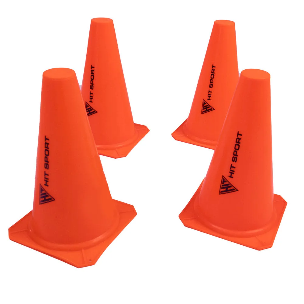 Hit Sport 4-Pack Training Traffic Cone (12in / 30cm)