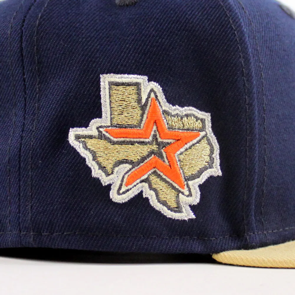 Houston Astros Astros patch New Era 59Fifty Fitted Hat (Oceanside Blue Vegas Gold Green Under Brim)