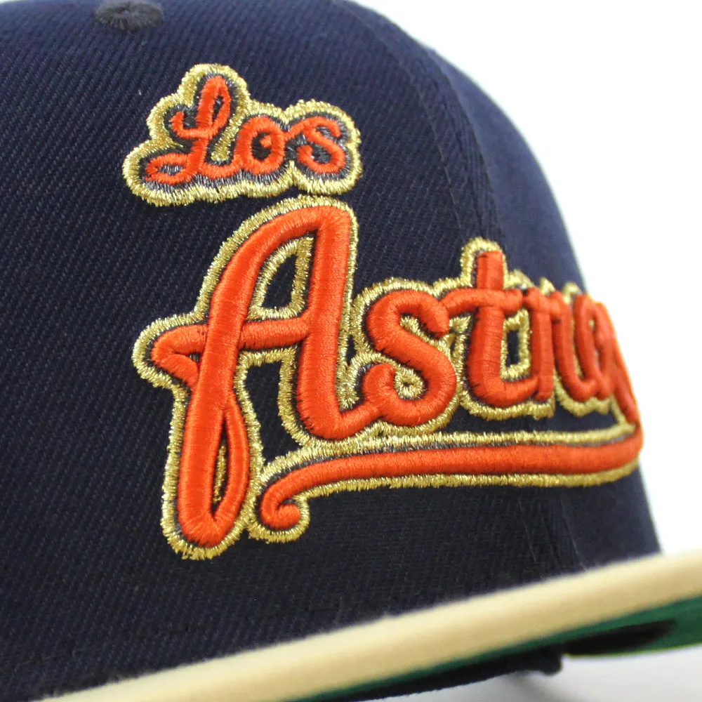 Houston Astros Astros patch New Era 59Fifty Fitted Hat (Oceanside Blue Vegas Gold Green Under Brim)