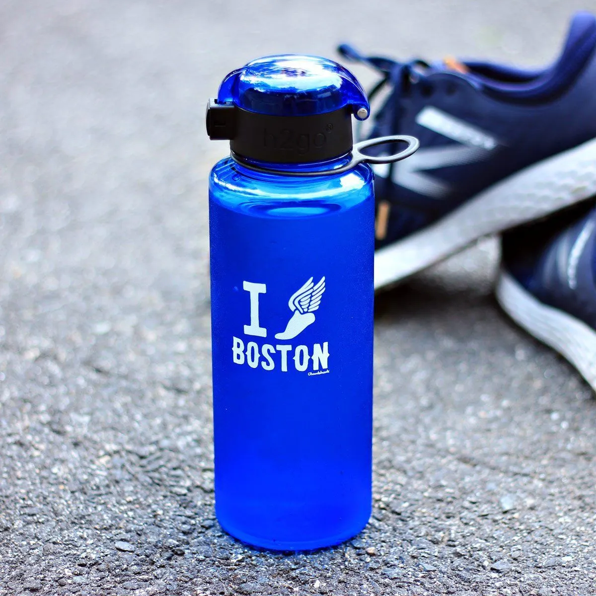 I Run Boston Water Bottle