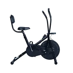 INALSA Air Bike Exercise Cycle Indoor Bike | Cardio Home Workout | Multi Position Handle Grip | Height Adjustable Seat | Cushioned Back Rest | Digital Display | (Black) (FFAB-01R) FITTYFY Range