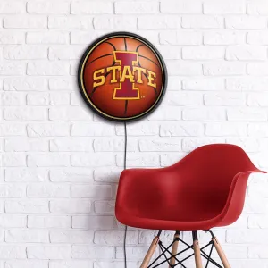 Iowa State Cyclones: Basketball - Round Slimline Lighted Wall Sign