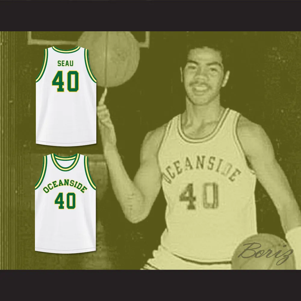 Junior Seau 40 Oceanside High School Pirates White Basketball Jersey