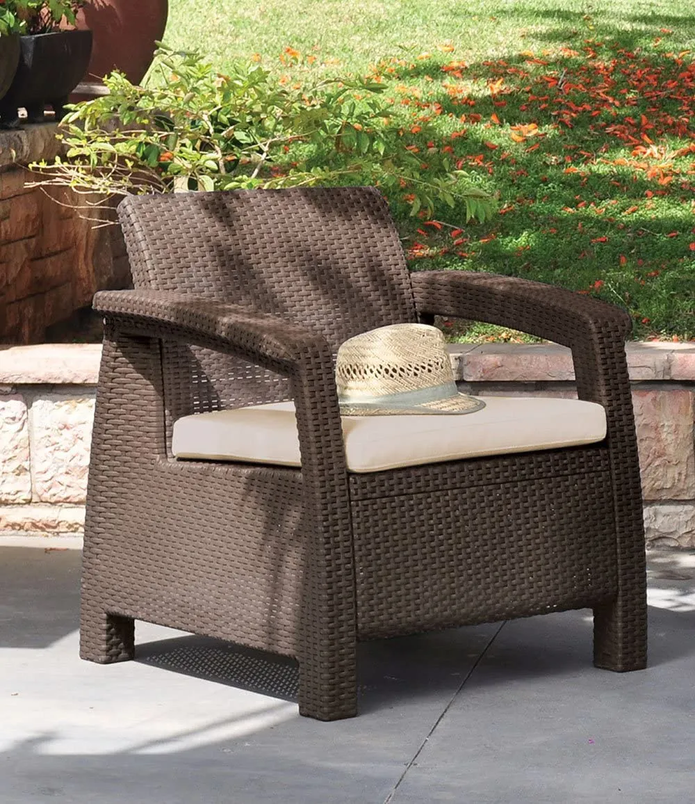 KETER CORFU 4PC PATIO SET BROWN