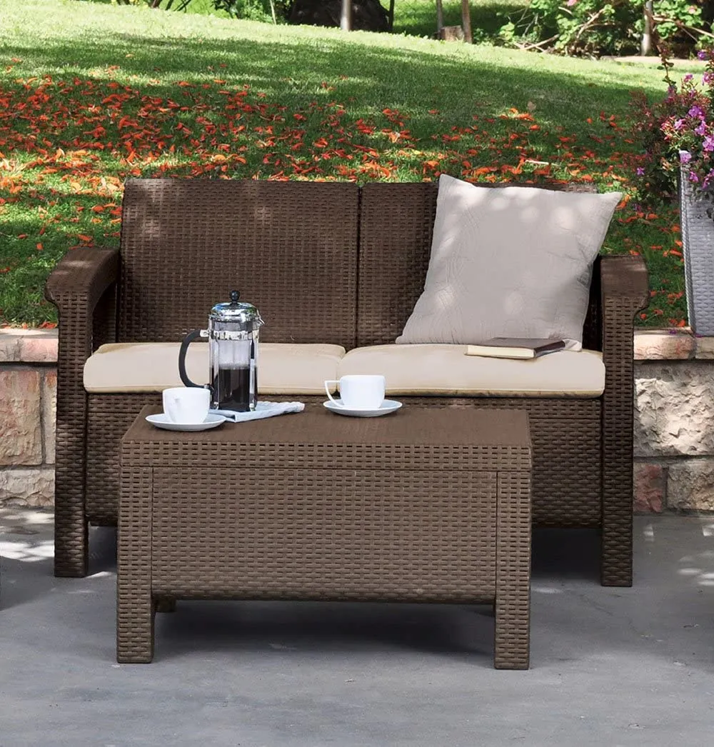 KETER CORFU 4PC PATIO SET BROWN
