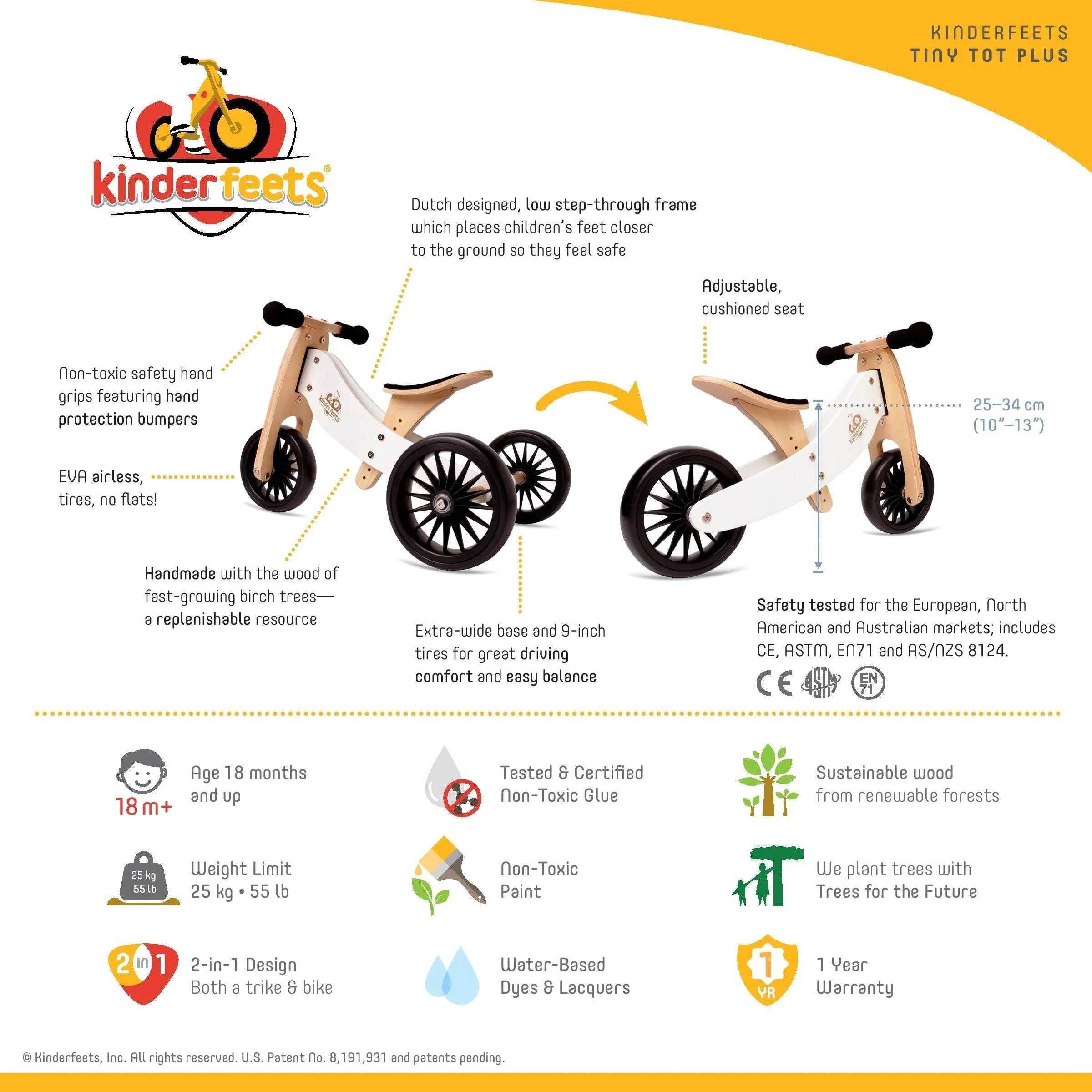 Kinderfeets Tiny Tot PLUS 2-in-1 Bike (Bamboo)