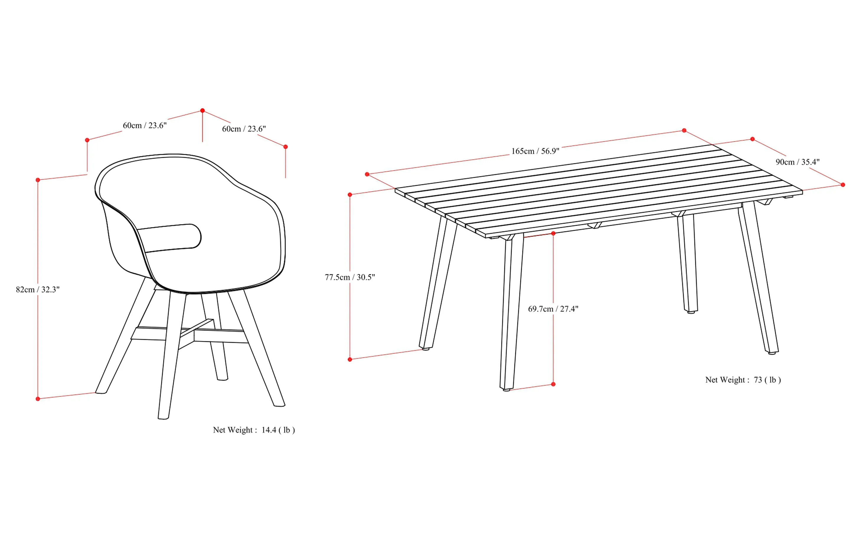 Kona 5 Piece Outdoor Dining Set