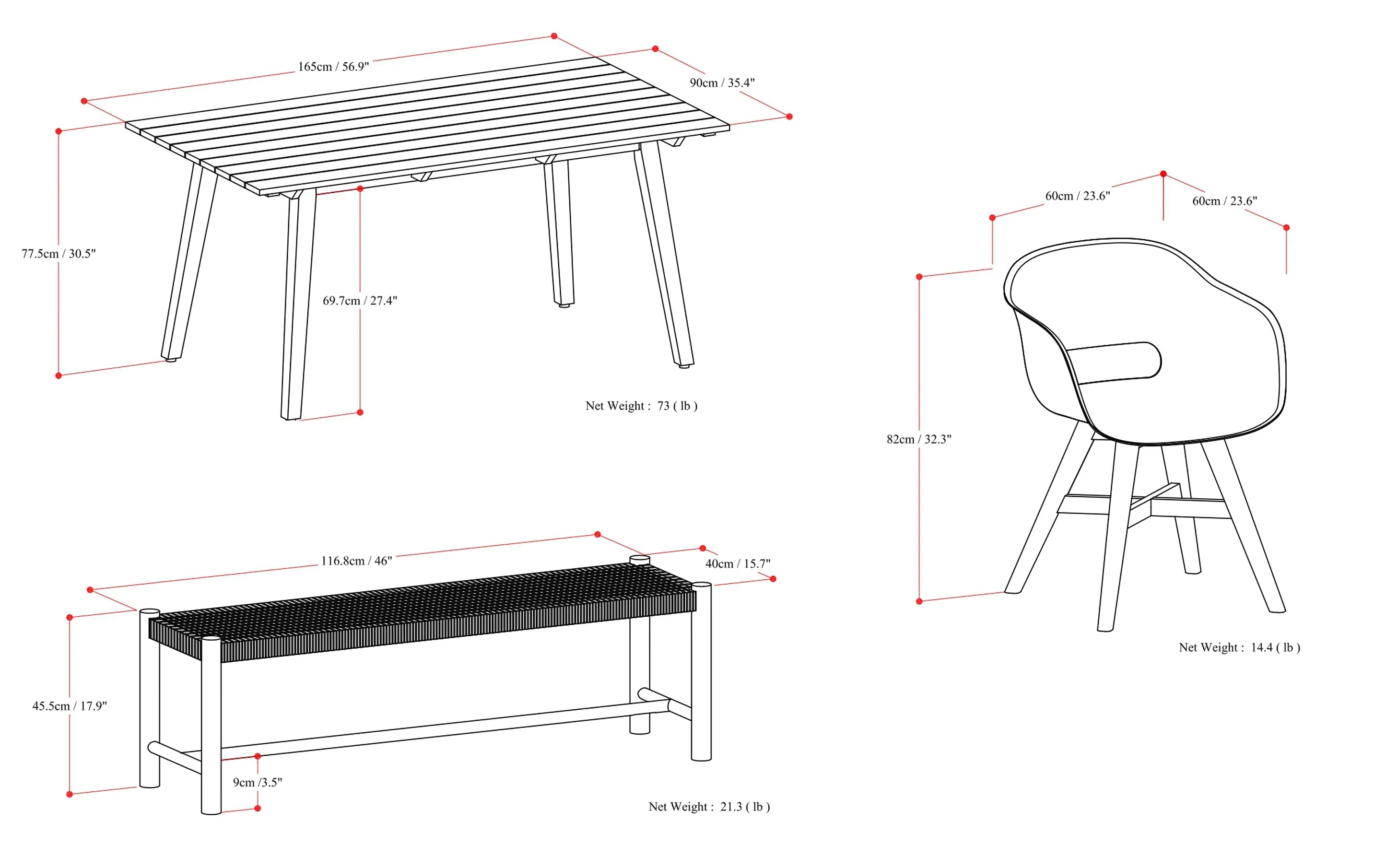 Kona 6 Piece Outdoor Dining Set