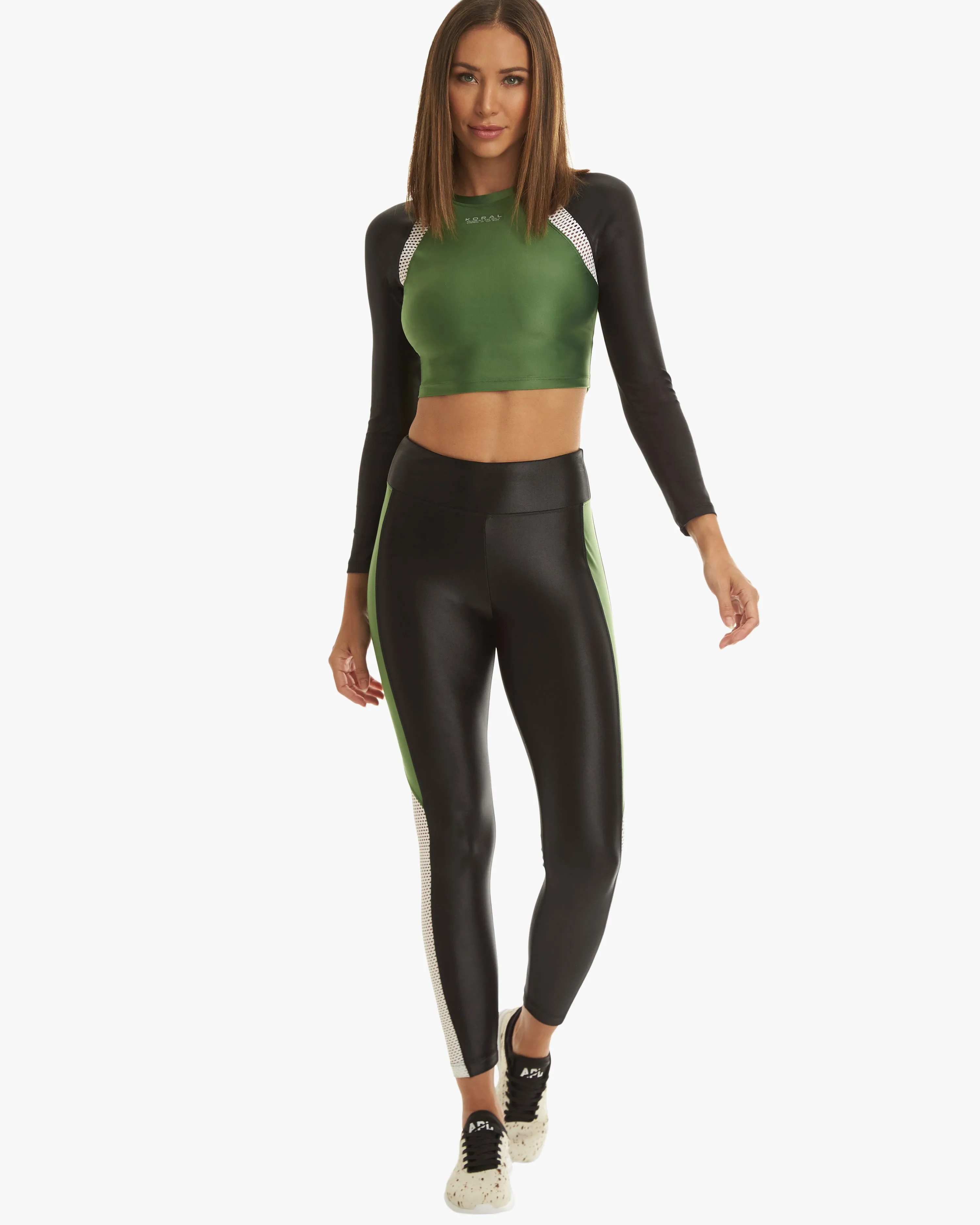 Koral Serendipity Infinity High Rise Legging - Black/Leaf Green/White