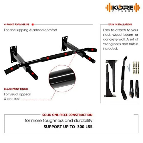 Kore K-WM-CHINUP-BAR-SR-ABS Pull-Up Bar and Ab Strap Combo