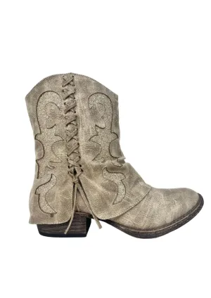 Laced Up Taupe Bootie