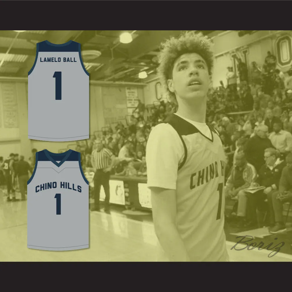 LaMelo Ball 1 Chino Hills Huskies Gray Basketball Jersey