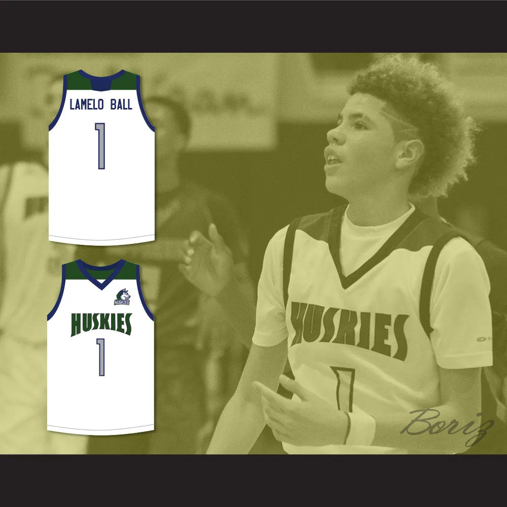 LaMelo Ball 1 Chino Hills Huskies White Basketball Jersey with Patch
