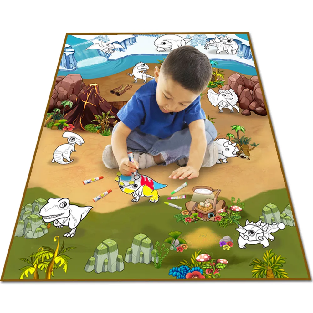 Large Colour and Wipe Dinosaur Play Mat (120 x 90 cm)