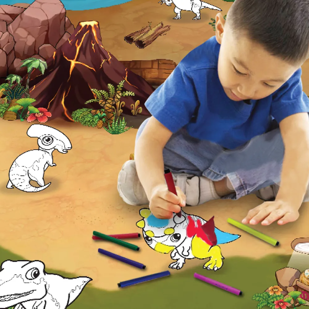 Large Colour and Wipe Dinosaur Play Mat (120 x 90 cm)